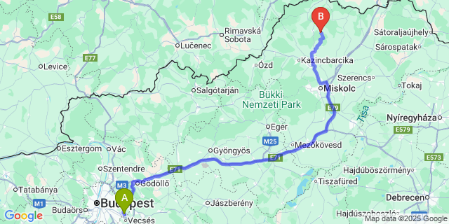 Map: Budapest Airport (BUD), Ferihegy, Liszt Ferenc to Abod