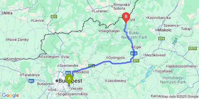 Map: Budapest Airport (BUD), Ferihegy, Liszt Ferenc to Arló