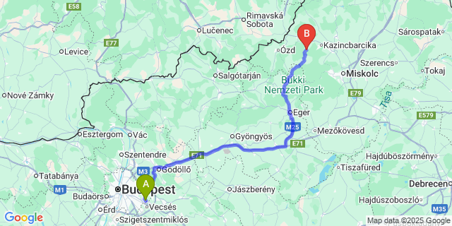 Map: Budapest Airport (BUD), Ferihegy, Liszt Ferenc to Bánhorváti