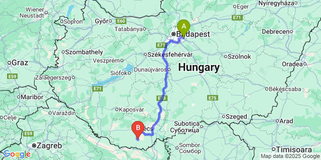 Map: Budapest Airport (BUD), Ferihegy, Liszt Ferenc to Bisse