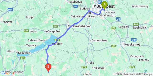 Map: Budapest Airport (BUD), Ferihegy, Liszt Ferenc to Büssü