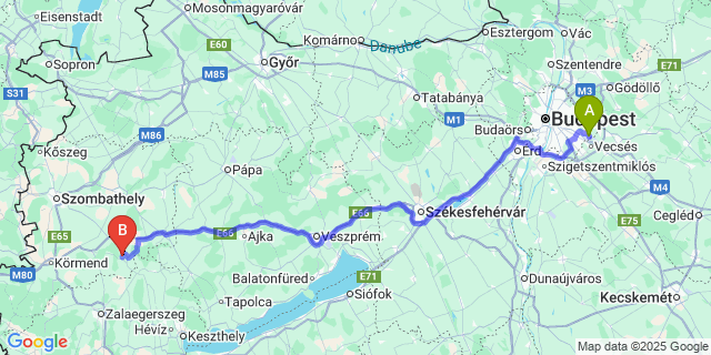 Map: Budapest Airport (BUD), Ferihegy, Liszt Ferenc to Csehi