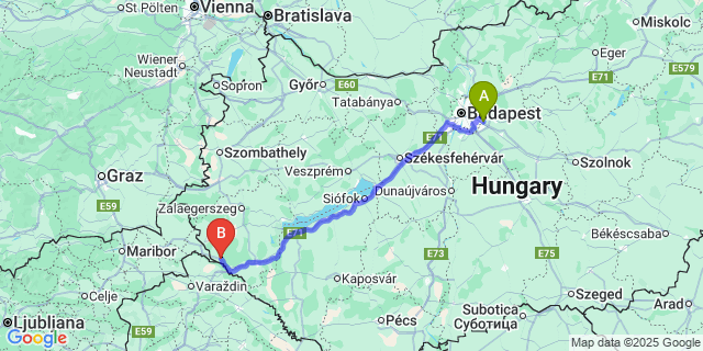 Map: Budapest Airport (BUD), Ferihegy, Liszt Ferenc to Csörnyeföld