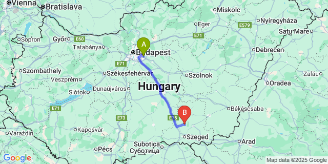 Map: Budapest Airport (BUD), Ferihegy, Liszt Ferenc to Dóc
