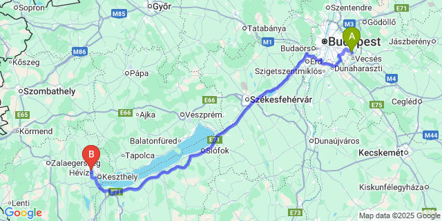 Map: Budapest Airport (BUD), Ferihegy, Liszt Ferenc to Dominika Apartmenthouse