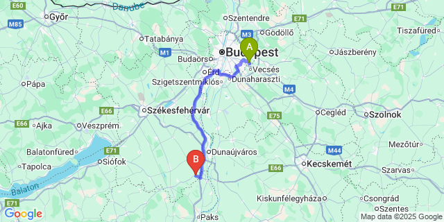 Map: Budapest Airport (BUD), Ferihegy, Liszt Ferenc to Előszállás