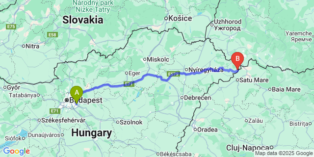 Map: Budapest Airport (BUD), Ferihegy, Liszt Ferenc to Garbolc