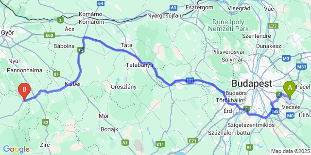 Map: Budapest Airport (BUD), Ferihegy, Liszt Ferenc to Gic