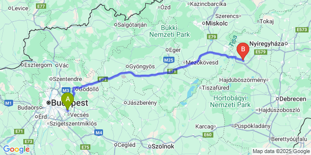 Map: Budapest Airport (BUD), Ferihegy, Liszt Ferenc to Görbeháza