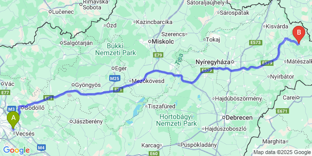 Map: Budapest Airport (BUD), Ferihegy, Liszt Ferenc to Gulács