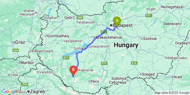 Map: Budapest Airport (BUD), Ferihegy, Liszt Ferenc to Hedrehely