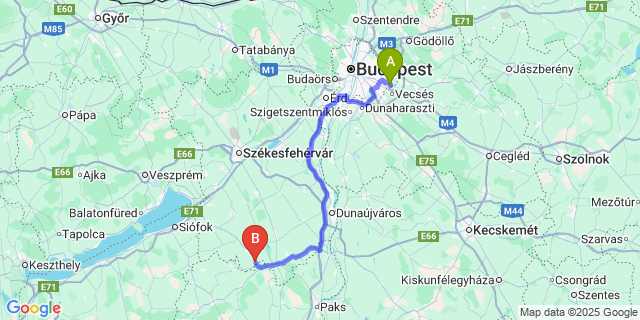 Map: Budapest Airport (BUD), Ferihegy, Liszt Ferenc to Igar