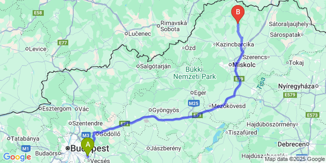 Map: Budapest Airport (BUD), Ferihegy, Liszt Ferenc to Irota