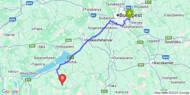 Map: Budapest Airport (BUD), Ferihegy, Liszt Ferenc to Kára