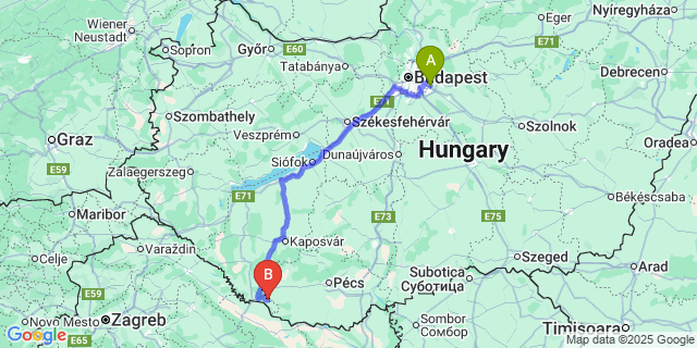 Map: Budapest Airport (BUD), Ferihegy, Liszt Ferenc to Kastélyosdombó