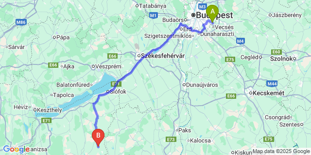Map: Budapest Airport (BUD), Ferihegy, Liszt Ferenc to Kazsok