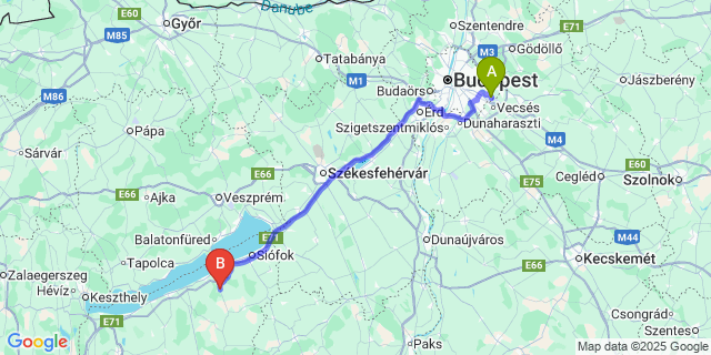 Map: Budapest Airport (BUD), Ferihegy, Liszt Ferenc to Kereki