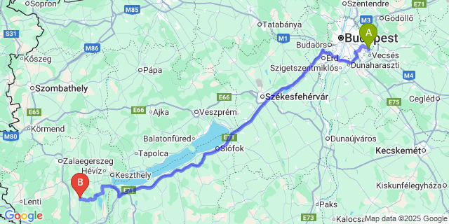 Map: Budapest Airport (BUD), Ferihegy, Liszt Ferenc to Kilimán