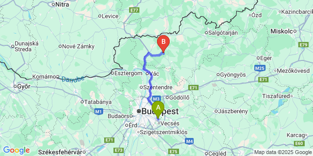 Map: Budapest Airport (BUD), Ferihegy, Liszt Ferenc to Kisecset