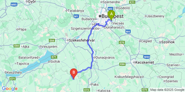 Map: Budapest Airport (BUD), Ferihegy, Liszt Ferenc to Kisszékely