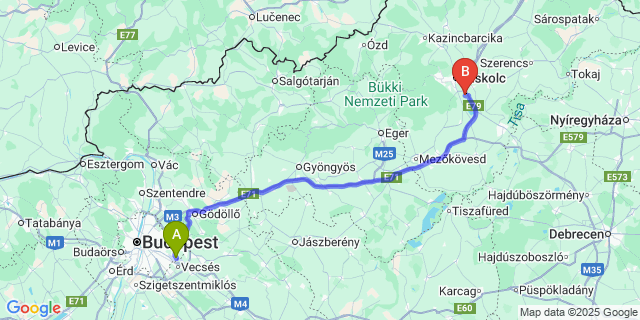 Map: Budapest Airport (BUD), Ferihegy, Liszt Ferenc to Kistokaj