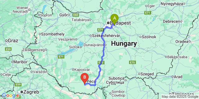Map: Budapest Airport (BUD), Ferihegy, Liszt Ferenc to Kökény