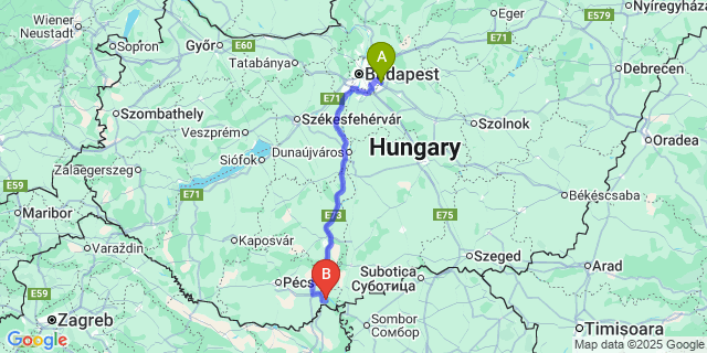 Map: Budapest Airport (BUD), Ferihegy, Liszt Ferenc to Kölked