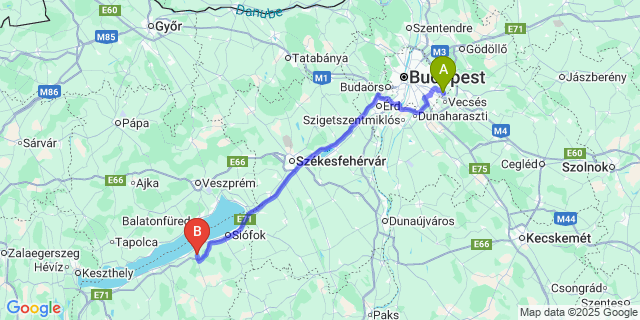 Map: Budapest Airport (BUD), Ferihegy, Liszt Ferenc to Kőröshegy