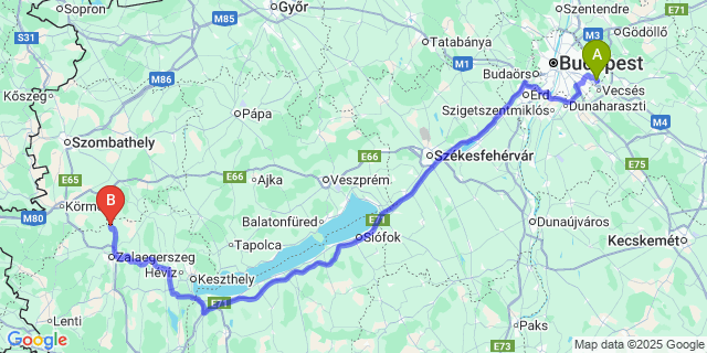 Map: Budapest Airport (BUD), Ferihegy, Liszt Ferenc to Lakhegy