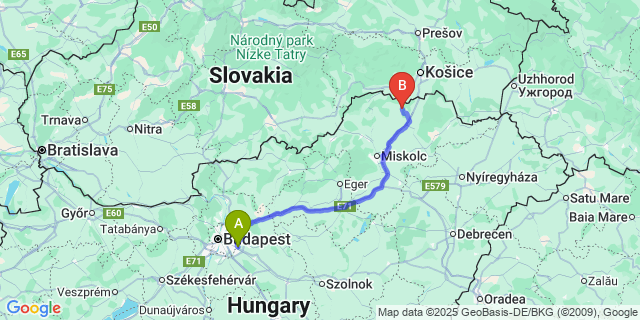 Map: Budapest Airport (BUD), Ferihegy, Liszt Ferenc to Litka