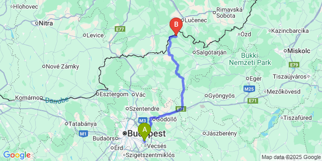 Map: Budapest Airport (BUD), Ferihegy, Liszt Ferenc to Litke