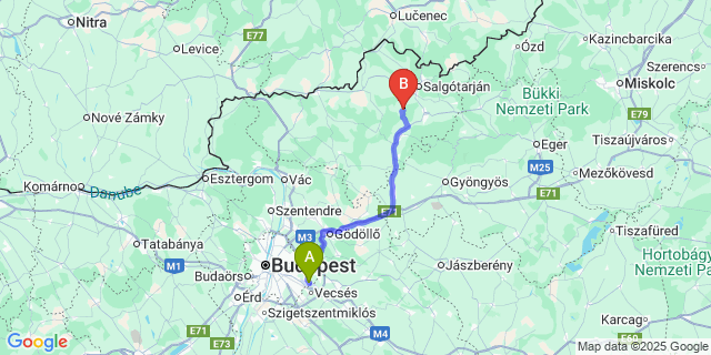 Map: Budapest Airport (BUD), Ferihegy, Liszt Ferenc to Márkháza