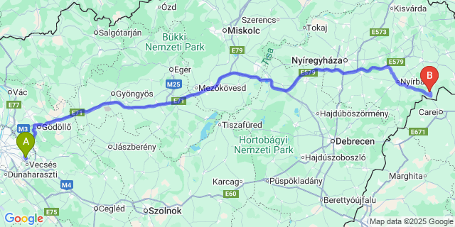 Map: Budapest Airport (BUD), Ferihegy, Liszt Ferenc to Mérk