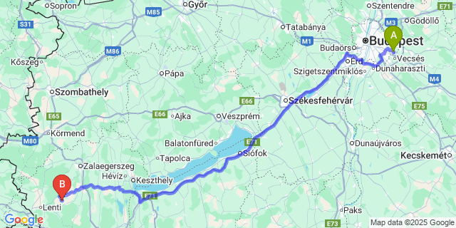 Map: Budapest Airport (BUD), Ferihegy, Liszt Ferenc to Mikekarácsonyfa