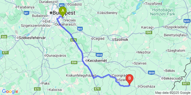 Map: Budapest Airport (BUD), Ferihegy, Liszt Ferenc to Nagymágocs