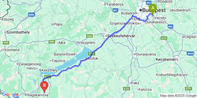 Map: Budapest Airport (BUD), Ferihegy, Liszt Ferenc to Nagyszakácsi