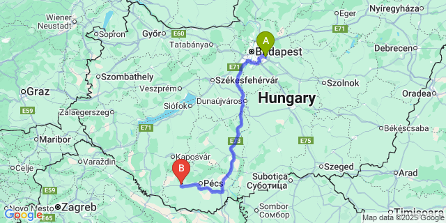 Map: Budapest Airport (BUD), Ferihegy, Liszt Ferenc to Nagyváty