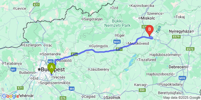Map: Budapest Airport (BUD), Ferihegy, Liszt Ferenc to Nemesbikk