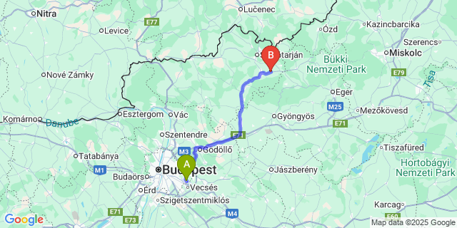 Map: Budapest Airport (BUD), Ferihegy, Liszt Ferenc to Nemti