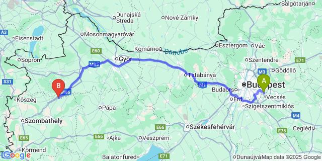 Map: Budapest Airport (BUD), Ferihegy, Liszt Ferenc to Nick