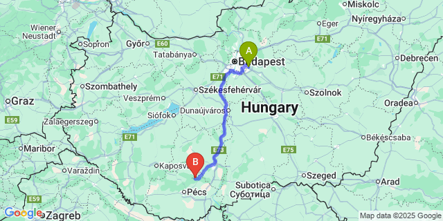Map: Budapest Airport (BUD), Ferihegy, Liszt Ferenc to Óbánya