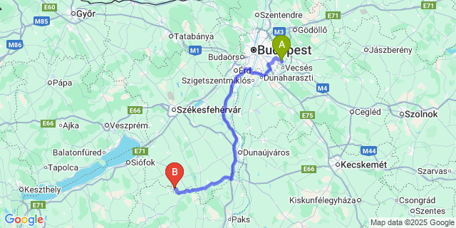 Map: Budapest Airport (BUD), Ferihegy, Liszt Ferenc to Ozora Festival