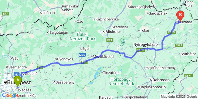 Map: Budapest Airport (BUD), Ferihegy, Liszt Ferenc to Pap