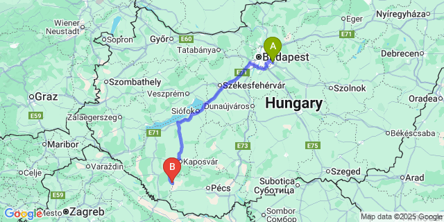 Map: Budapest Airport (BUD), Ferihegy, Liszt Ferenc to Patosfa
