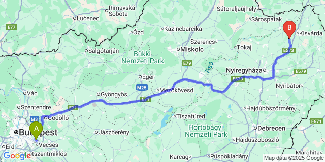 Map: Budapest Airport (BUD), Ferihegy, Liszt Ferenc to Pátroha