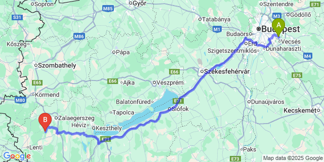 Map: Budapest Airport (BUD), Ferihegy, Liszt Ferenc to Petrikeresztúr