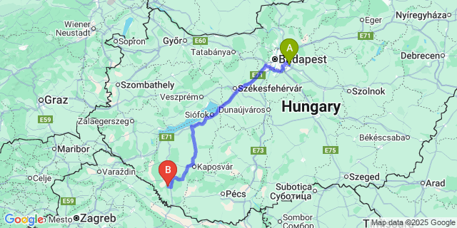 Map: Budapest Airport (BUD), Ferihegy, Liszt Ferenc to Rinyaszentkirály