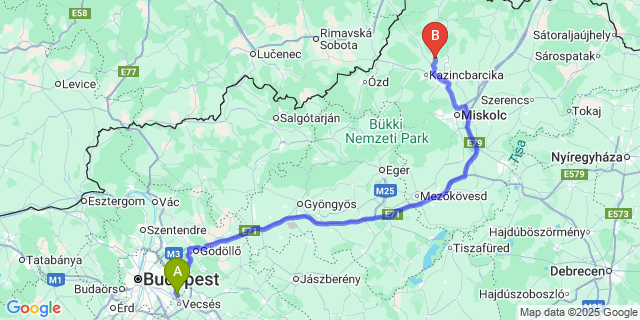 Map: Budapest Airport (BUD), Ferihegy, Liszt Ferenc to Rudolftelep