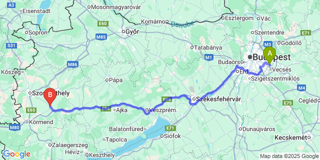 Map: Budapest Airport (BUD), Ferihegy, Liszt Ferenc to Rum