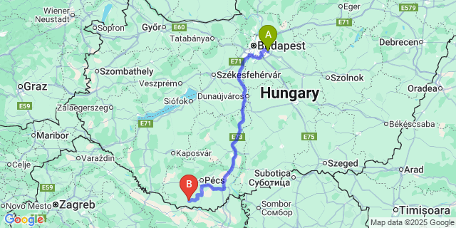 Map: Budapest Airport (BUD), Ferihegy, Liszt Ferenc to Sámod
